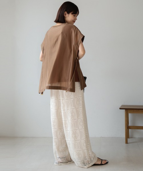 Bou Jeloud(ブージュルード)の「シアーカットドッキングプルオーバー(Tシャツ/カットソー・レディース・ライム/ブラウン・38)」の12枚目の写真