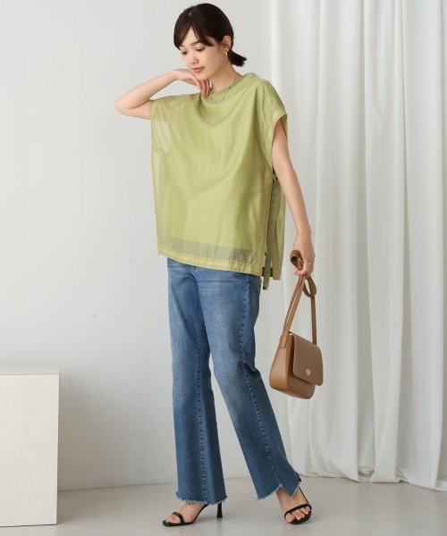 Bou Jeloud(ブージュルード)の「シアーカットドッキングプルオーバー(Tシャツ/カットソー・レディース・ライム/ブラウン・38)」の18枚目の写真