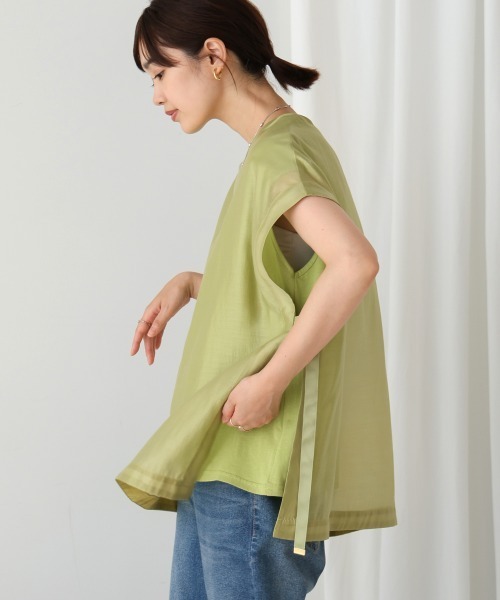 Bou Jeloud(ブージュルード)の「シアーカットドッキングプルオーバー(Tシャツ/カットソー・レディース・ライム/ブラウン・38)」の19枚目の写真