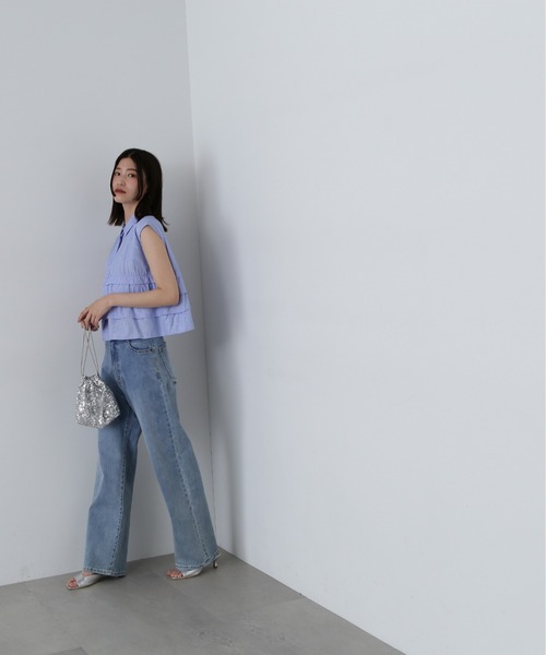 N.(N. Natural Beauty Basic)(エヌエヌナチュラルビューティーベーシック)の「◆◇5ポケットワイドデニムパンツ(デニムパンツ・レディース・ライトブルー/ワンウォッシュ/ブラック/ブルー系その他・SMALL/X-SMALL/MEDIUM)」の12枚目の写真