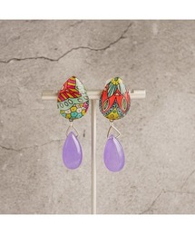 【joesstyle】*Glass Earrings*リバティ×天然石のイヤリング(MA)