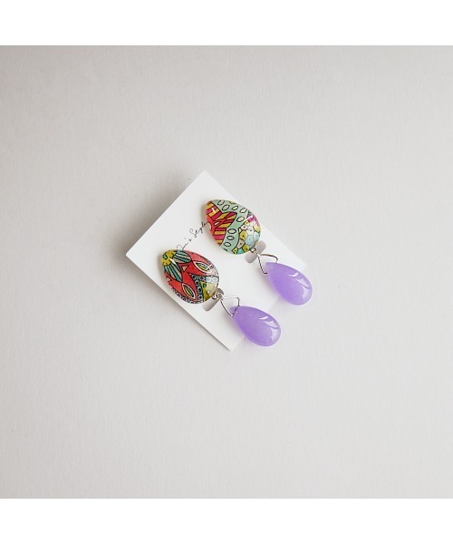 tone(トーン)の「【joesstyle】*Glass Earrings*リバティ×天然石のイヤリング(MA)(イヤリング・レディース・マルチ・FREE)」の3枚目の写真