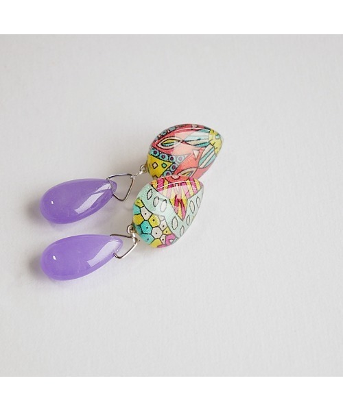 tone(トーン)の「【joesstyle】*Glass Earrings*リバティ×天然石のイヤリング(MA)(イヤリング・レディース・マルチ・FREE)」の5枚目の写真