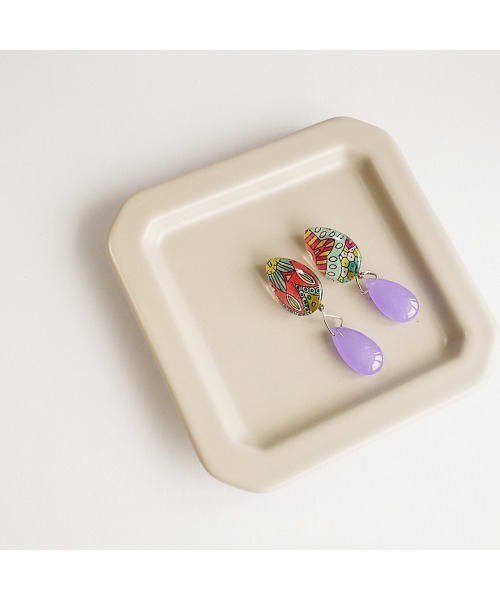 tone(トーン)の「【joesstyle】*Glass Earrings*リバティ×天然石のイヤリング(MA)(イヤリング・レディース・マルチ・FREE)」の6枚目の写真