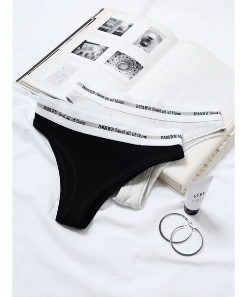 GYDA（ジェイダ）の「BM＆WB JQリブUNDERWEAR（ショーツ・レディース・ライトグレー/ブラック・SMALL）」の2枚目の写真