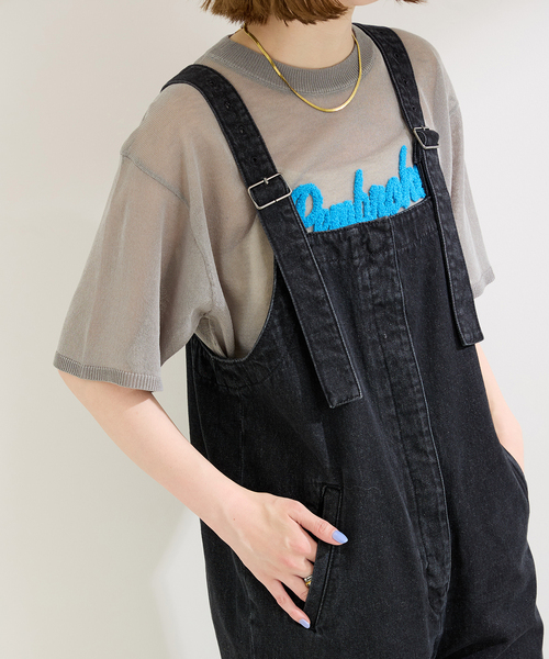 B.C STOCK(ベーセーストック)の「《追加》【WEB限定】デニムオーバーオール(サロペット/オーバーオール・レディース・ブラック/ブルー系その他・FREE)」の5枚目の写真