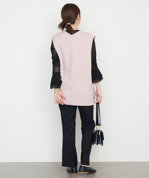 SLOBE IENA（スローブイエナ）の「ダブルフェイスニットベスト（ベスト・レディース・ブラック/ピンク系その他/チャコールグレー・FREE）」の6枚目の写真