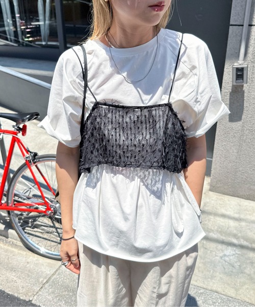 feepur（フェピュール）の「フェザーライクシアービスチェ（その他トップス・レディース・アイボリー/ブラック・MEDIUM）」の14枚目の写真