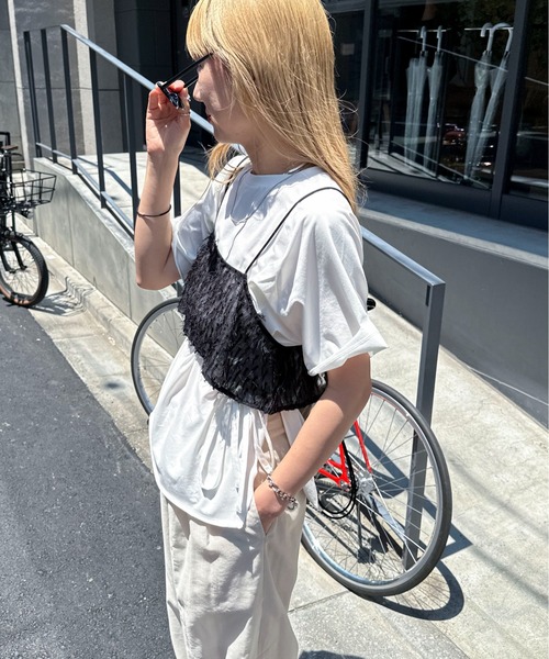 feepur（フェピュール）の「フェザーライクシアービスチェ（その他トップス・レディース・アイボリー/ブラック・MEDIUM）」の15枚目の写真