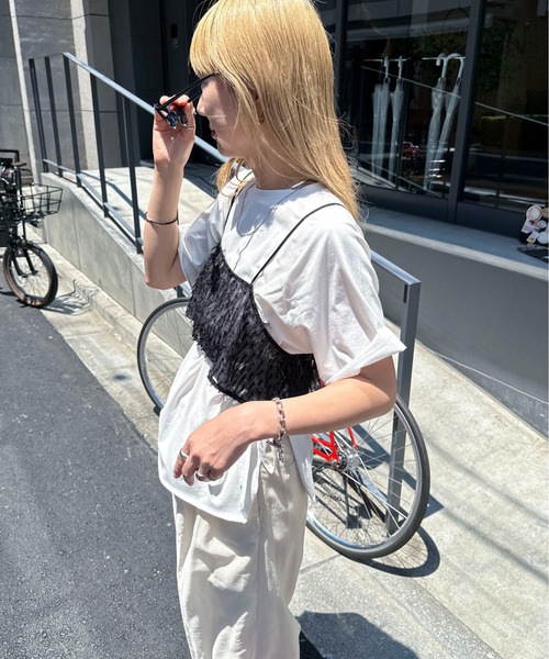 feepur（フェピュール）の「フェザーライクシアービスチェ（その他トップス・レディース・アイボリー/ブラック・MEDIUM）」の16枚目の写真