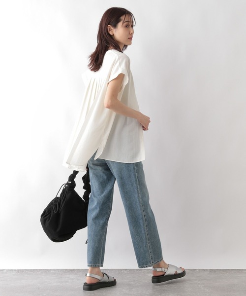 セール】防シワバックプリーツフレンチスリーブ/992252（シャツ