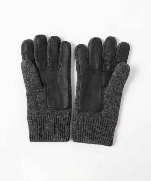 BEAMS（ビームス）の「ケーブルニット レザーグローブ（タッチパネル対応）（手袋・メンズ・ブラック/グレー/ネイビー・ONE SIZE）」の12枚目の写真