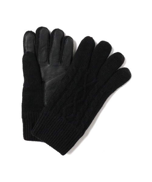BEAMS（ビームス）の「ケーブルニット レザーグローブ（タッチパネル対応）（手袋・メンズ・ブラック/グレー/ネイビー・ONE SIZE）」の15枚目の写真