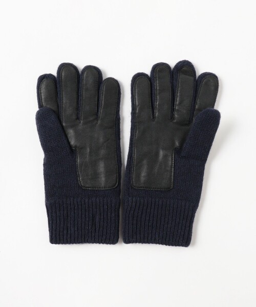 BEAMS（ビームス）の「ケーブルニット レザーグローブ（タッチパネル対応）（手袋・メンズ・ブラック/グレー/ネイビー・ONE SIZE）」の20枚目の写真