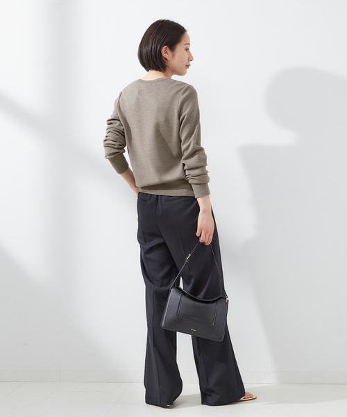 journal standard L'essage（ジャーナルスタンダードレサージュ）の「【LOWER/ローヴァー】18G Smooth Crew Neck Sweater：ニット（ニット/セーター・レディース・ライトグレー/ネイビー・MEDIUM）」の5枚目の写真