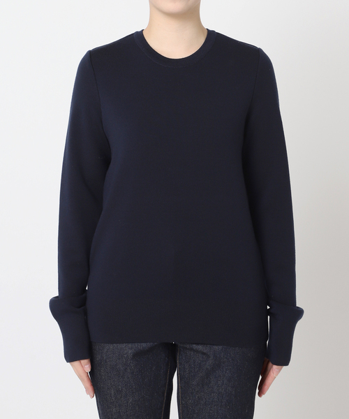 journal standard L'essage（ジャーナルスタンダードレサージュ）の「【LOWER/ローヴァー】18G Smooth Crew Neck Sweater：ニット（ニット/セーター・レディース・ライトグレー/ネイビー・MEDIUM）」の13枚目の写真