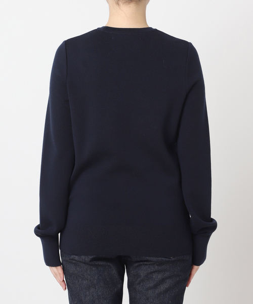 journal standard L'essage（ジャーナルスタンダードレサージュ）の「【LOWER/ローヴァー】18G Smooth Crew Neck Sweater：ニット（ニット/セーター・レディース・ライトグレー/ネイビー・MEDIUM）」の15枚目の写真