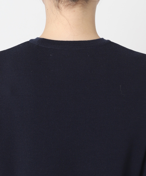 journal standard L'essage（ジャーナルスタンダードレサージュ）の「【LOWER/ローヴァー】18G Smooth Crew Neck Sweater：ニット（ニット/セーター・レディース・ライトグレー/ネイビー・MEDIUM）」の16枚目の写真