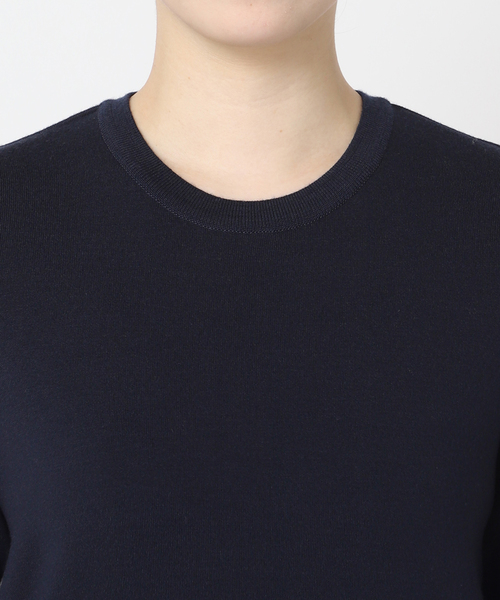 journal standard L'essage（ジャーナルスタンダードレサージュ）の「【LOWER/ローヴァー】18G Smooth Crew Neck Sweater：ニット（ニット/セーター・レディース・ライトグレー/ネイビー・MEDIUM）」の17枚目の写真