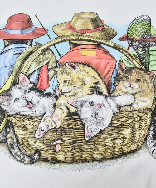 古着　ヴィンテージ　Tシャツ　プリントTシャツ　ワンピース　ビックサイズ　ねこ 楽天市場】90s ネコ イラスト プリント Tシャツ メンズ
