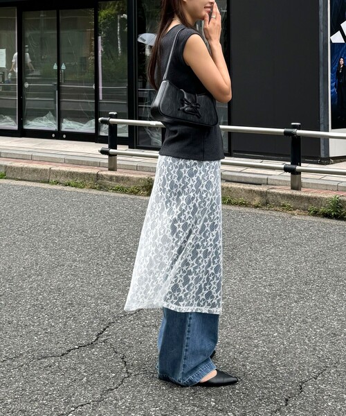 fredy emue（フレディエミュ）の「星レイヤードラップスカート（スカート・レディース・ブラック/サックスブルー/オフホワイト・38）」の7枚目の写真