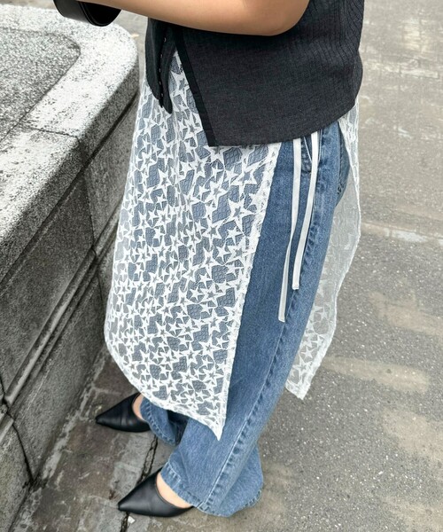 fredy emue（フレディエミュ）の「星レイヤードラップスカート（スカート・レディース・ブラック/サックスブルー/オフホワイト・38）」の9枚目の写真