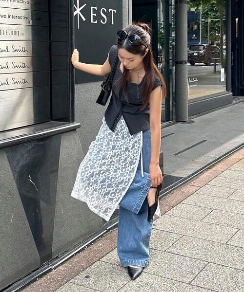 fredy emue（フレディエミュ）の「星レイヤードラップスカート（スカート・レディース・ブラック/サックスブルー/オフホワイト・38）」の10枚目の写真