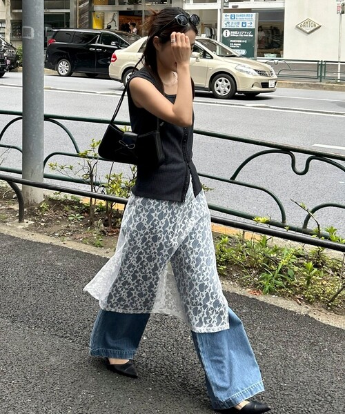 fredy emue（フレディエミュ）の「星レイヤードラップスカート（スカート・レディース・ブラック/サックスブルー/オフホワイト・38）」の14枚目の写真