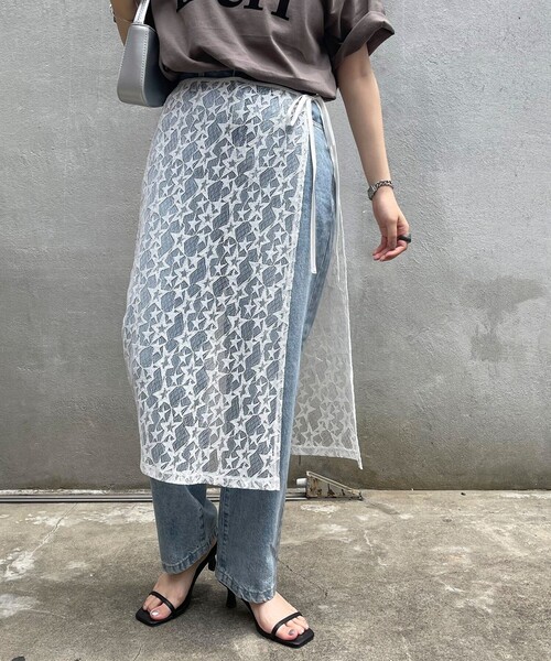 fredy emue（フレディエミュ）の「星レイヤードラップスカート（スカート・レディース・ブラック/サックスブルー/オフホワイト・38）」の20枚目の写真