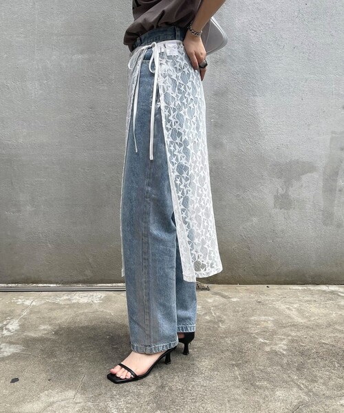 fredy emue（フレディエミュ）の「星レイヤードラップスカート（スカート・レディース・ブラック/サックスブルー/オフホワイト・38）」の21枚目の写真