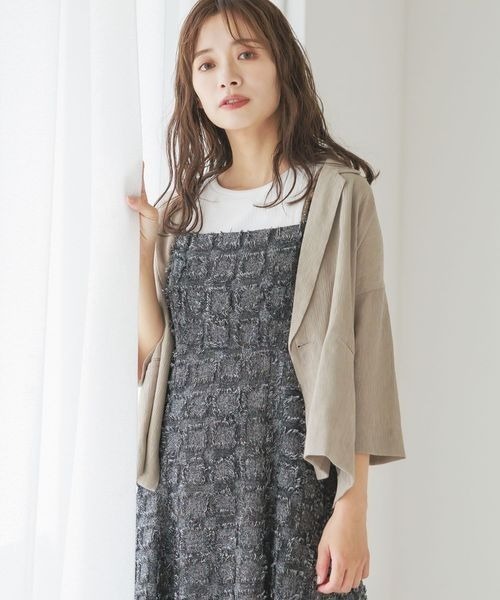 mysty woman（ミスティウーマン）の「ダブルボタンシャツジャケット2  142267（テーラードジャケット・レディース・モカ/グレイッシュベージュ/ブラック・FREE）」の3枚目の写真