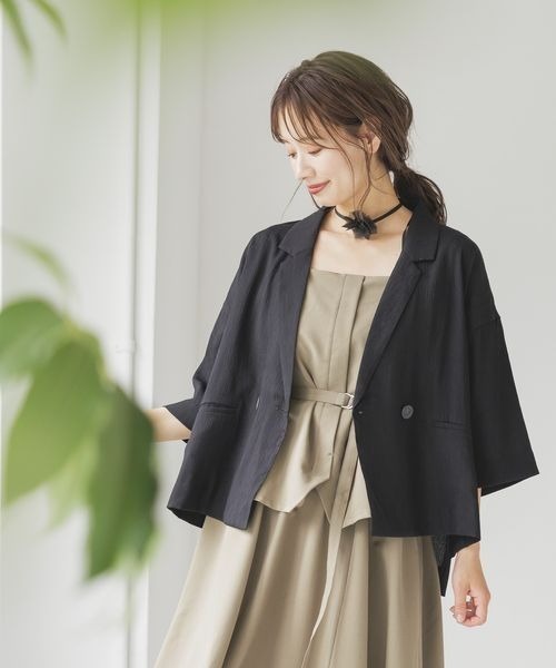 mysty woman（ミスティウーマン）の「ダブルボタンシャツジャケット2  142267（テーラードジャケット・レディース・モカ/グレイッシュベージュ/ブラック・FREE）」の16枚目の写真