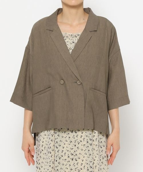 mysty woman（ミスティウーマン）の「ダブルボタンシャツジャケット2  142267（テーラードジャケット・レディース・モカ/グレイッシュベージュ/ブラック・FREE）」の14枚目の写真