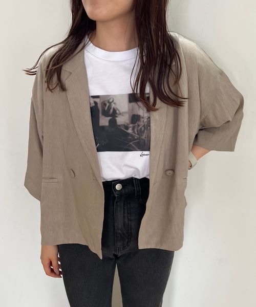 mysty woman（ミスティウーマン）の「ダブルボタンシャツジャケット2  142267（テーラードジャケット・レディース・モカ/グレイッシュベージュ/ブラック・FREE）」の21枚目の写真