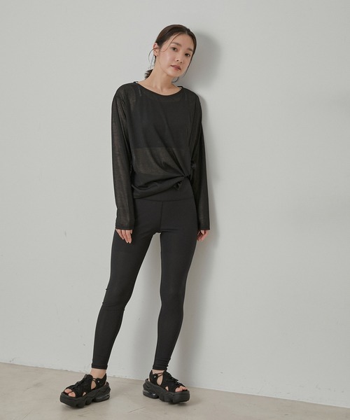 NERGY（ナージー）の「【水陸両用＆ドライタッチ】シアーテレコカットアウトTシャツ（Tシャツ/カットソー・レディース・ブラック/ホワイト・FREE）」の6枚目の写真