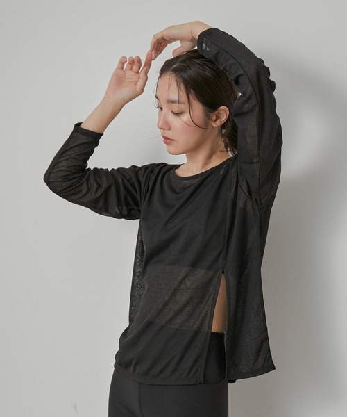 NERGY（ナージー）の「【水陸両用＆ドライタッチ】シアーテレコカットアウトTシャツ（Tシャツ/カットソー・レディース・ブラック/ホワイト・FREE）」の7枚目の写真