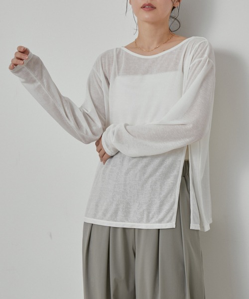 NERGY（ナージー）の「【水陸両用＆ドライタッチ】シアーテレコカットアウトTシャツ（Tシャツ/カットソー・レディース・ブラック/ホワイト・FREE）」の11枚目の写真