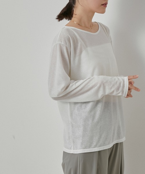 NERGY（ナージー）の「【水陸両用＆ドライタッチ】シアーテレコカットアウトTシャツ（Tシャツ/カットソー・レディース・ブラック/ホワイト・FREE）」の12枚目の写真