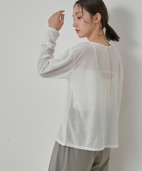 NERGY（ナージー）の「【水陸両用＆ドライタッチ】シアーテレコカットアウトTシャツ（Tシャツ/カットソー・レディース・ブラック/ホワイト・FREE）」の13枚目の写真