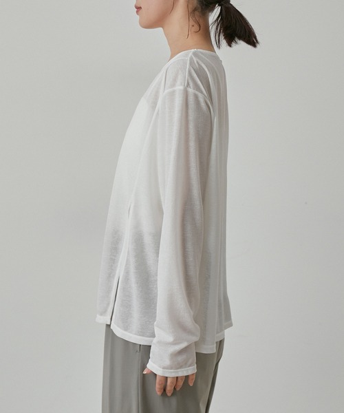 NERGY（ナージー）の「【水陸両用＆ドライタッチ】シアーテレコカットアウトTシャツ（Tシャツ/カットソー・レディース・ブラック/ホワイト・FREE）」の16枚目の写真