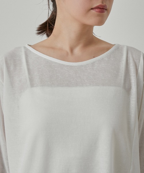 NERGY（ナージー）の「【水陸両用＆ドライタッチ】シアーテレコカットアウトTシャツ（Tシャツ/カットソー・レディース・ブラック/ホワイト・FREE）」の18枚目の写真