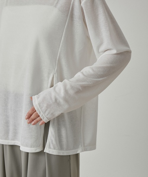 NERGY（ナージー）の「【水陸両用＆ドライタッチ】シアーテレコカットアウトTシャツ（Tシャツ/カットソー・レディース・ブラック/ホワイト・FREE）」の19枚目の写真