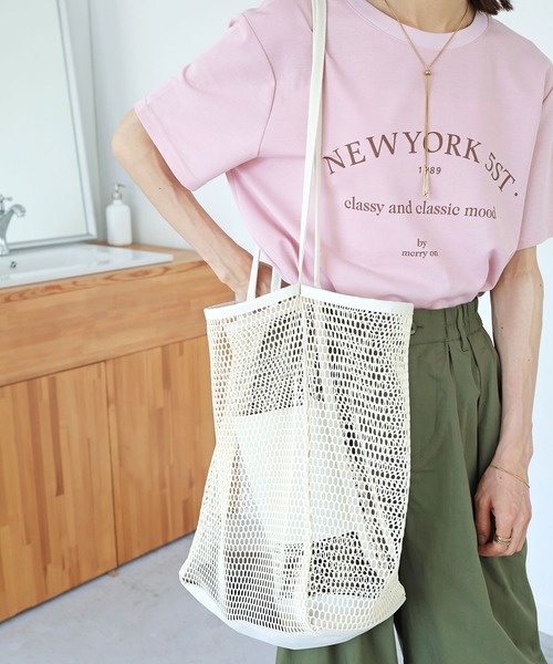 Crisp（クリスプ）の「【ZOZO限定】ビッグメッシュトートバッグ（トートバッグ・レディース・ブラック/アイボリー/ブルー・FREE）」の14枚目の写真