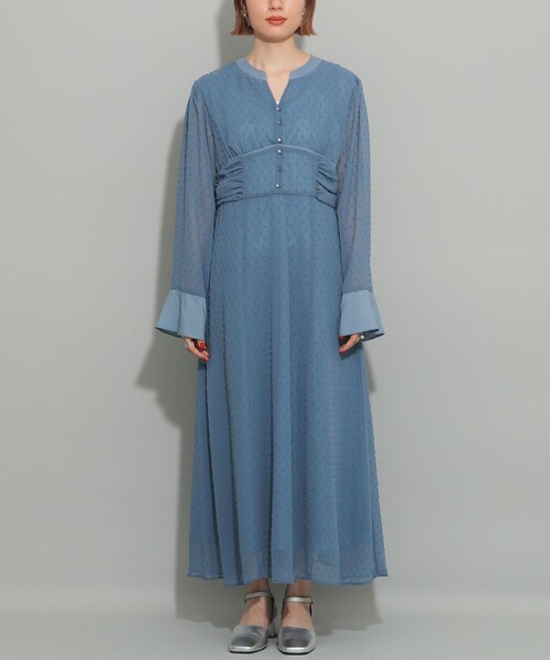 Ray BEAMS（レイビームス）の「カット ドビー  キーネック ワンピース（ワンピース・レディース・ブラック/ブルー系その他2・0/1）」の14枚目の写真