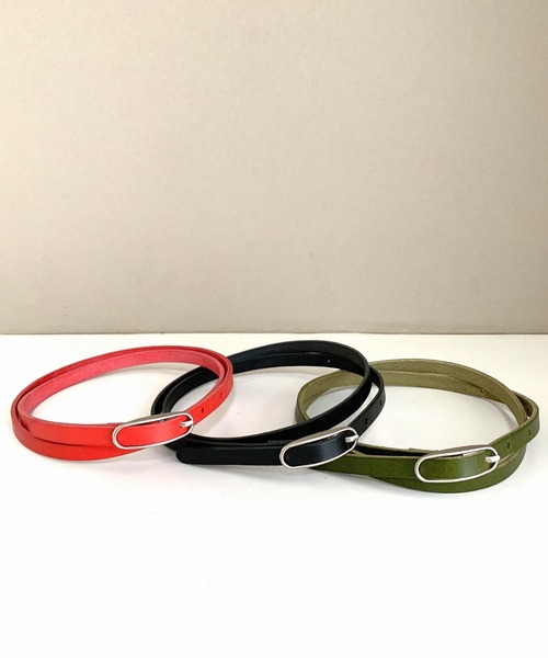 Q（キュー）の「オーバルバックルベルト（ベルト・レディース・レッド/ブラック/オリーブ・ONE SIZE）」の6枚目の写真