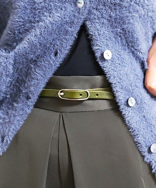 Q（キュー）の「オーバルバックルベルト（ベルト・レディース・レッド/ブラック/オリーブ・ONE SIZE）」の10枚目の写真