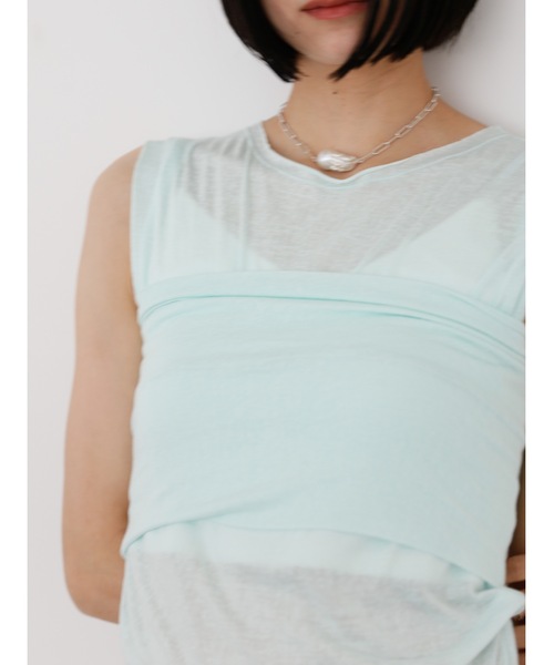 Katrin TOKYO(カトリーントーキョー)の「multi way sheer tee(Tシャツ/カットソー・レディース・ブルー系その他/ホワイト/ブラック・XS/FREE)」の7枚目の写真