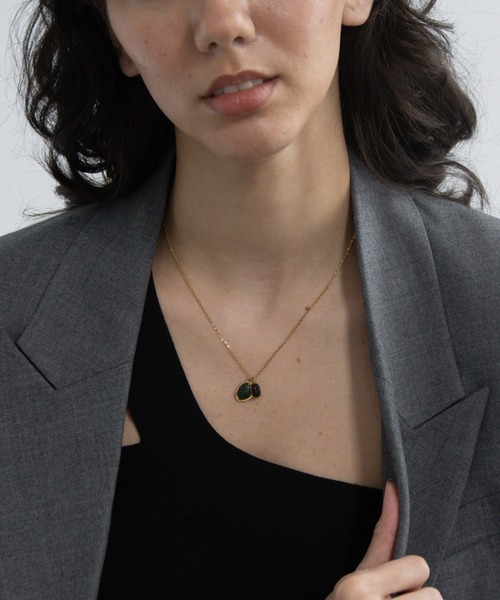 天然石（瑪瑙）ネックレス 金属アレルギー対応 瑪瑙 天然石シンプルネックレス（ネックレス