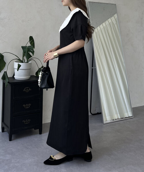 prose verse（プロズヴェール）の「【襟取り外し可能】2wayパール白襟パフスリーブワンピース（ワンピース・レディース・ブラック・LARGE/MEDIUM）」の11枚目の写真