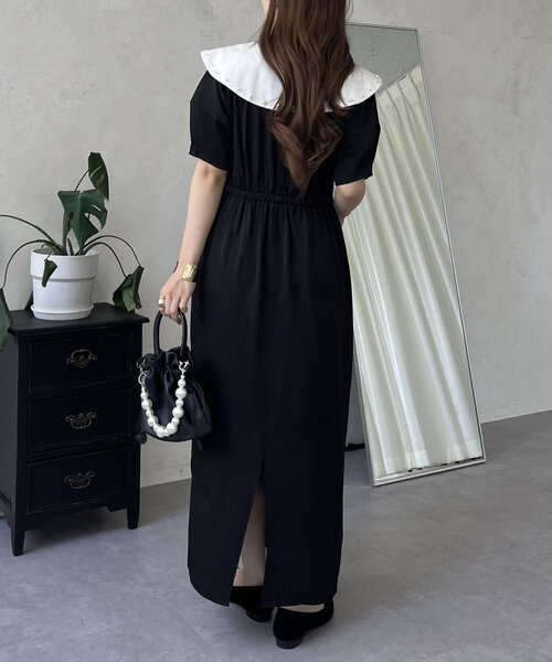 prose verse（プロズヴェール）の「【襟取り外し可能】2wayパール白襟パフスリーブワンピース（ワンピース・レディース・ブラック・LARGE/MEDIUM）」の12枚目の写真